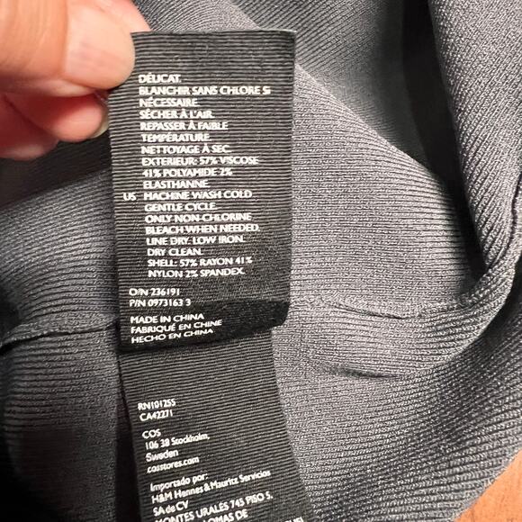 COS RIBBED MIDI TUBE GRAY DRESS Size S - Picture 3 of 7